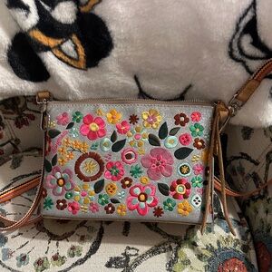 Consuela Colorful Floral Embroidered Crossbody Bag